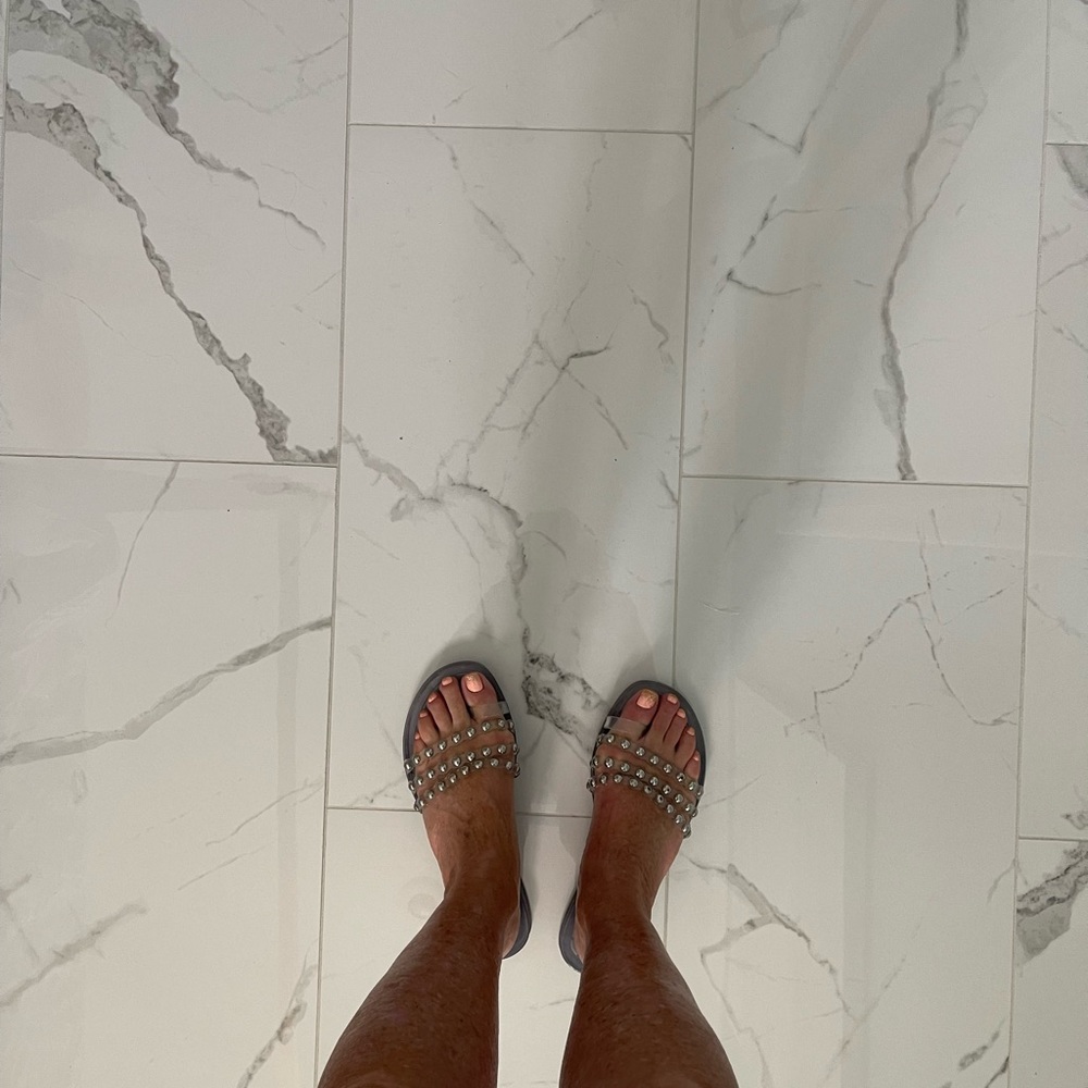 Vince Camuto clear slides